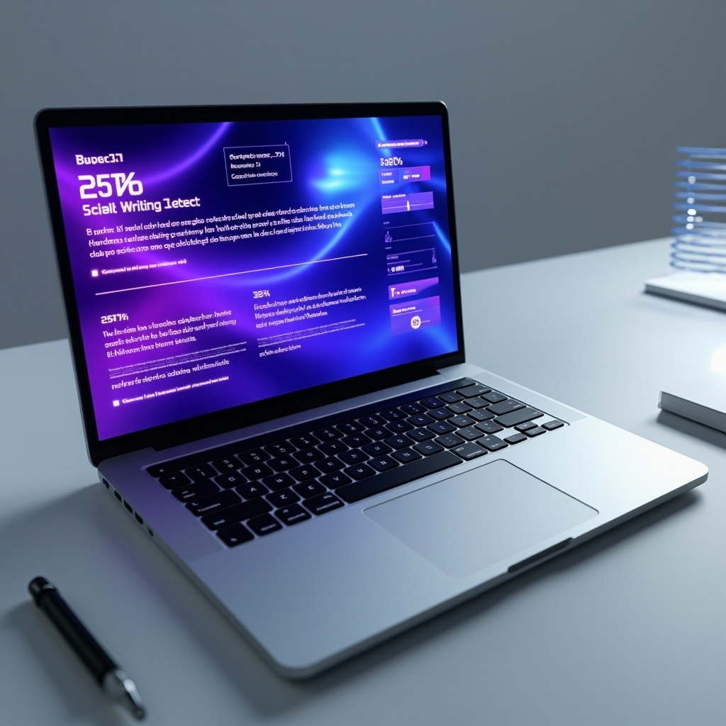 AI detector analyzing text on laptop